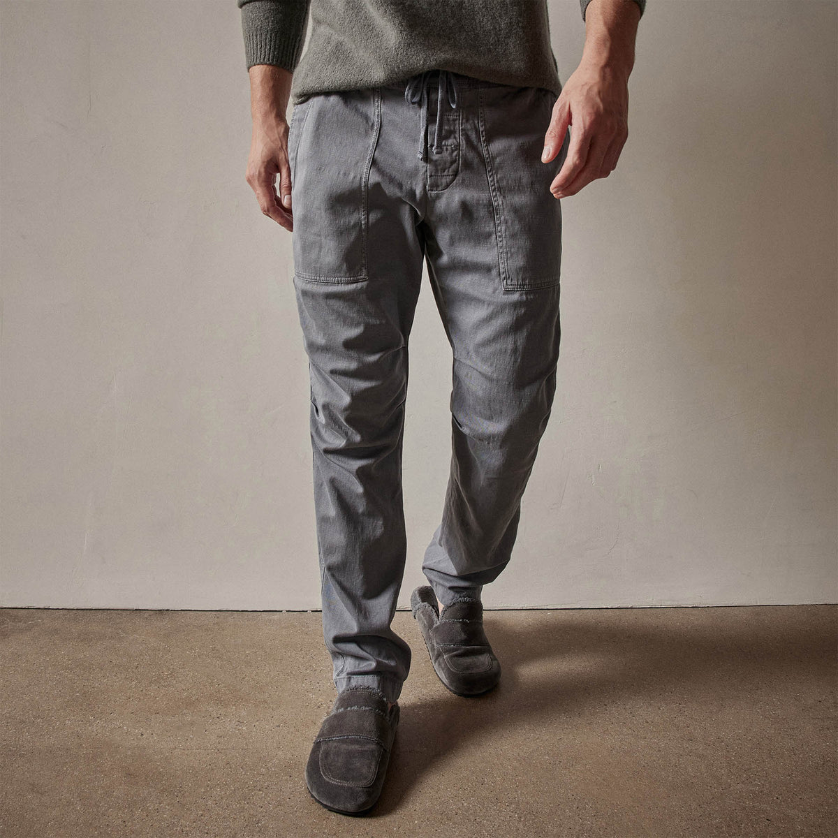 Army Cotton Slub Utility Pant in Arsenic Pigment | James Perse Los Angeles