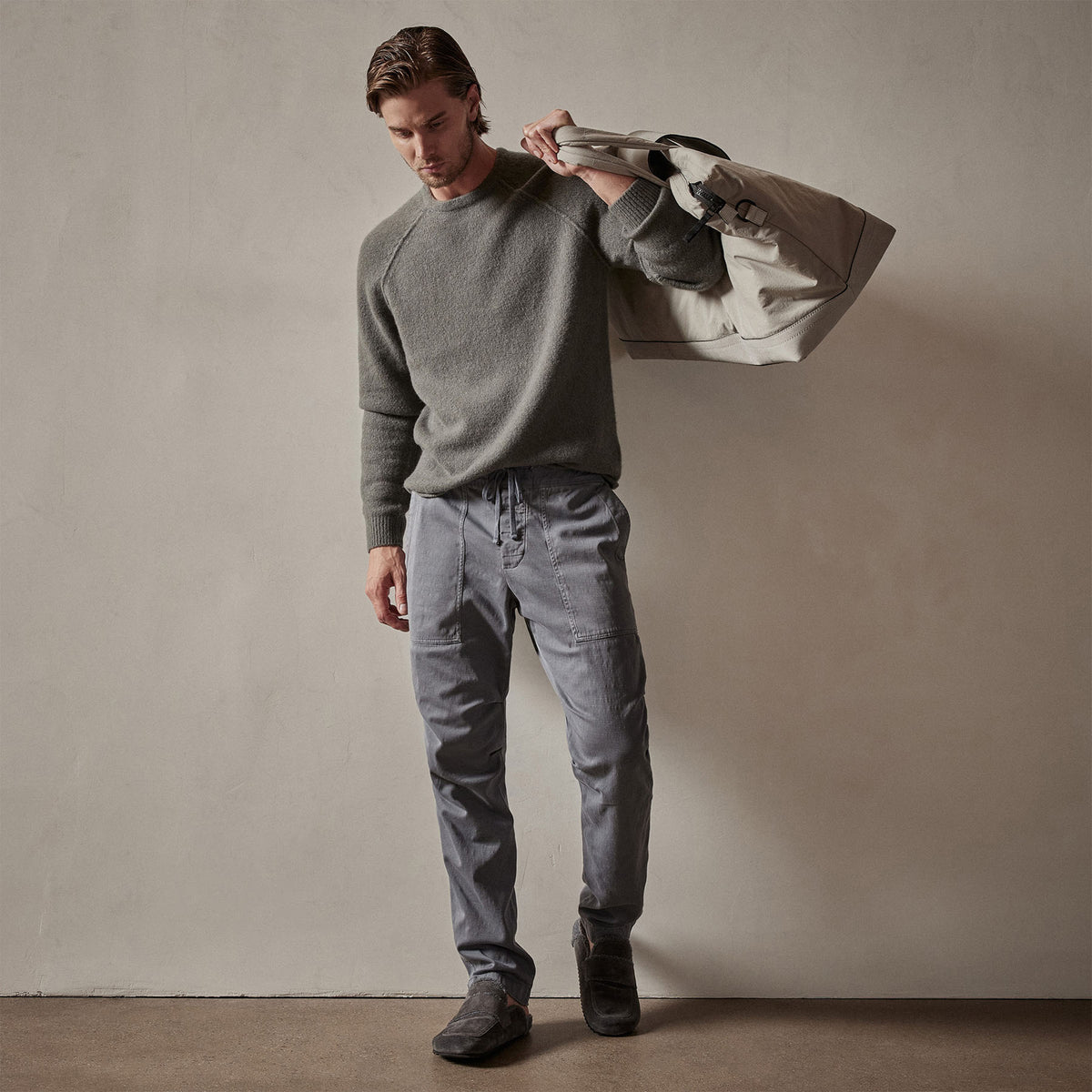 Army Cotton Slub Utility Pant in Arsenic Pigment | James Perse Los Angeles