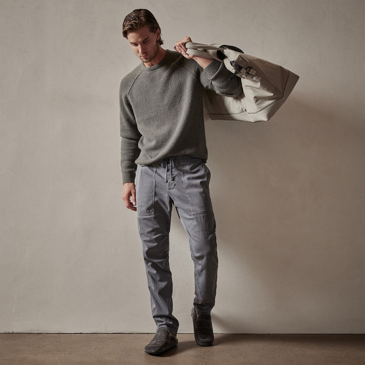 Army Cotton Slub Utility Pant in Arsenic Pigment | James Perse Los Angeles
