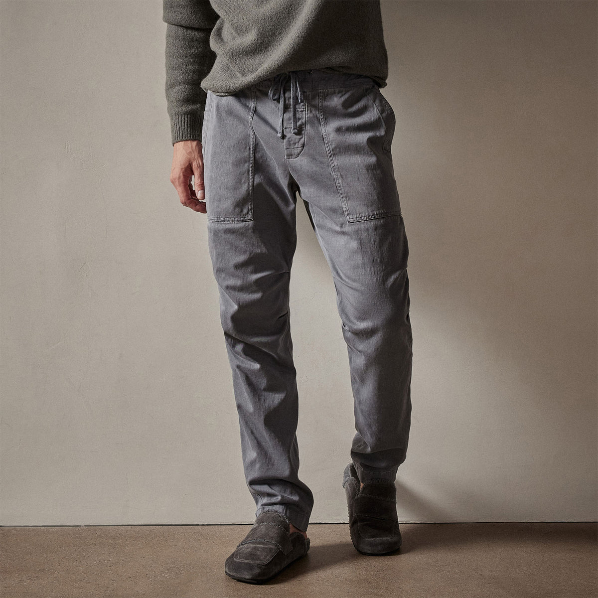 Army Cotton Slub Utility Pant in Arsenic Pigment | James Perse Los Angeles
