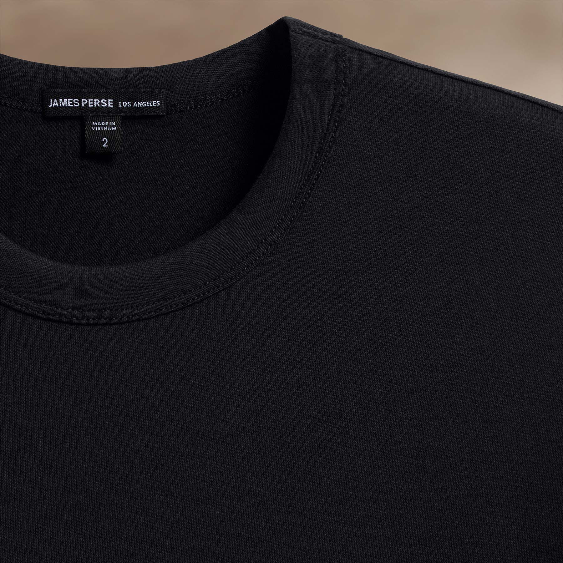 Brushed Lotus Crew in Black | James Perse Los Angeles