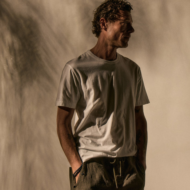 Brushed Lotus Crew in White | James Perse Los Angeles
