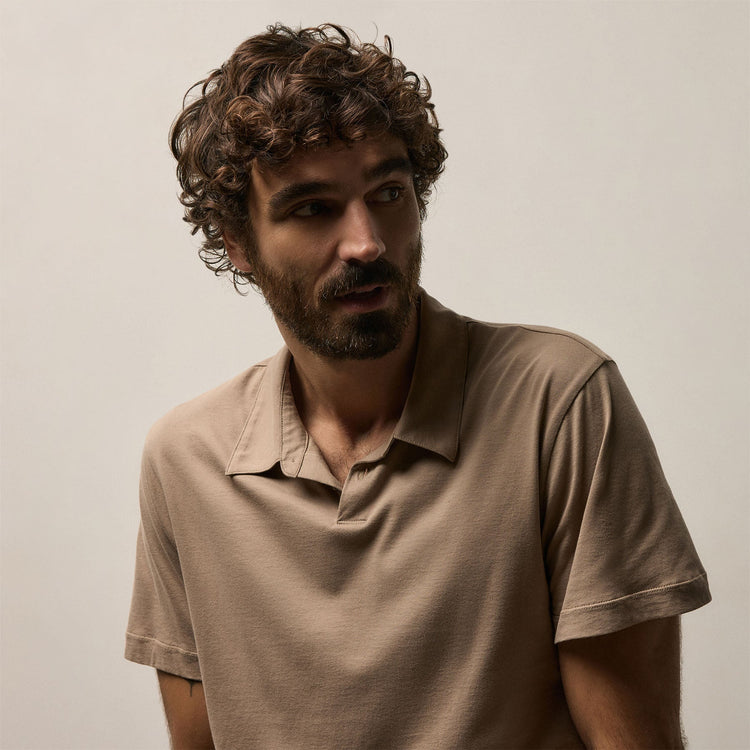 Brushed Lotus Polo in Coffee | James Perse Los Angeles