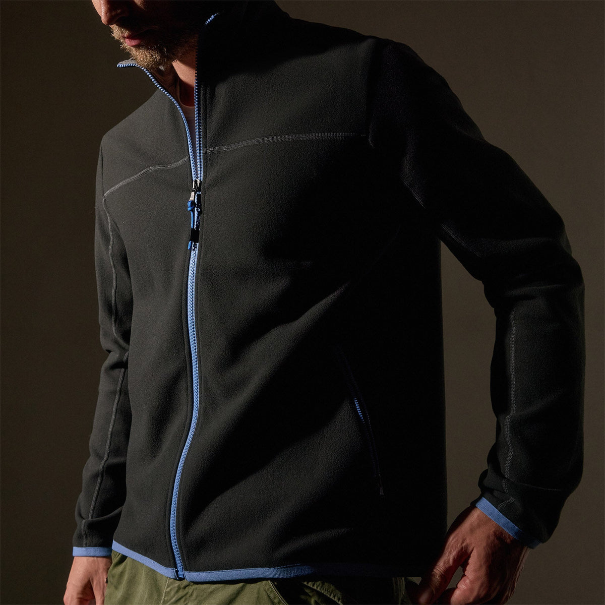 Brush Scuba Zip Front Sport Jacket   in Carbon/Blue | James Perse Los Angeles