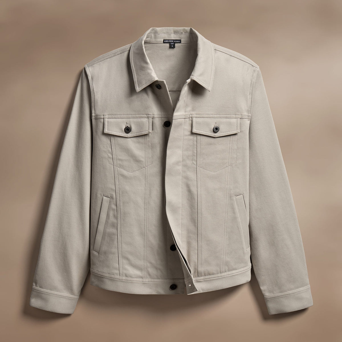 Cashmere Touch Cotton Jean Jkt in Light Tan | James Perse Los Angeles