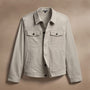 Cashmere Touch Cotton Jean Jkt in Light Tan | James Perse Los Angeles