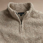 Cotton Wool Blend Chunky Half Zip  in Stone | James Perse Los Angeles