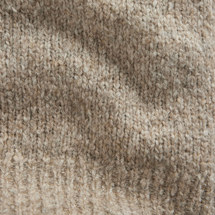 Cotton Wool Blend Chunky Half Zip  in Stone | James Perse Los Angeles