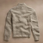 Cotton Wool Blend Chunky Half Zip  in Stone | James Perse Los Angeles
