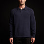 Cashmere Raglan Sweater Polo in Navy | James Perse Los Angeles