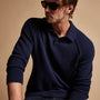 Cashmere Raglan Sweater Polo in Navy | James Perse Los Angeles