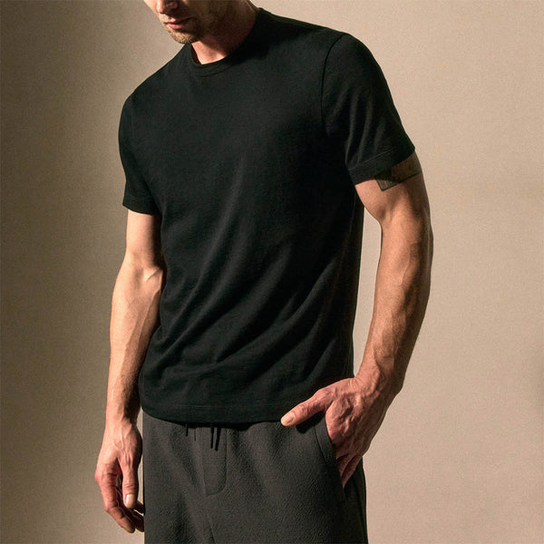 Cotton Cashmere Short Sleeve Tee in Black | James Perse Los Angeles