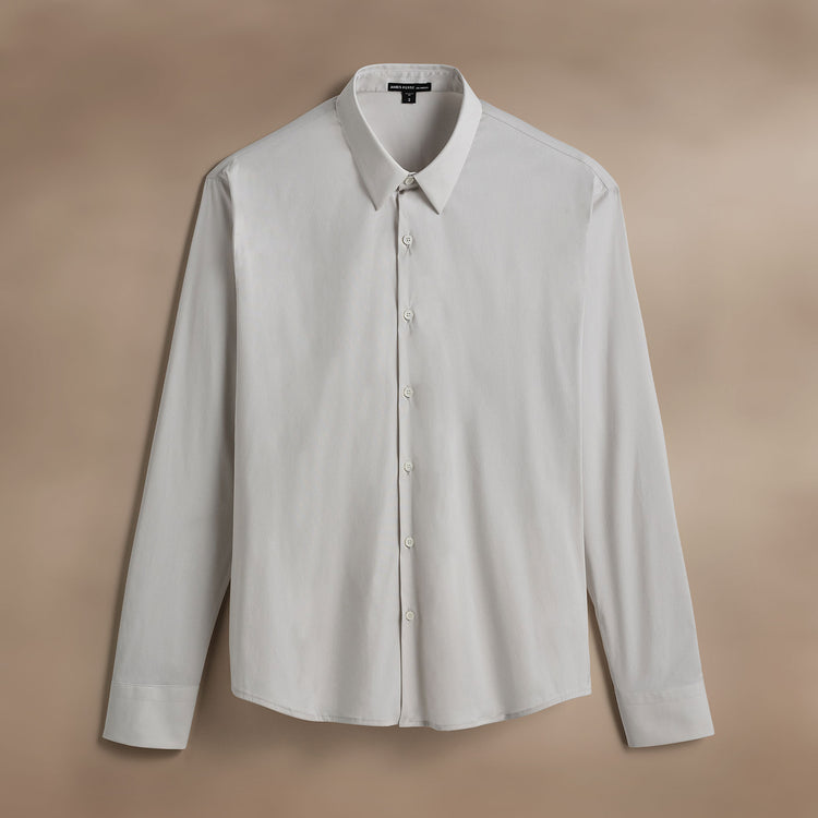 Matte Stretch Poplin Dress Shirt in Light Mist | James Perse Los Angeles