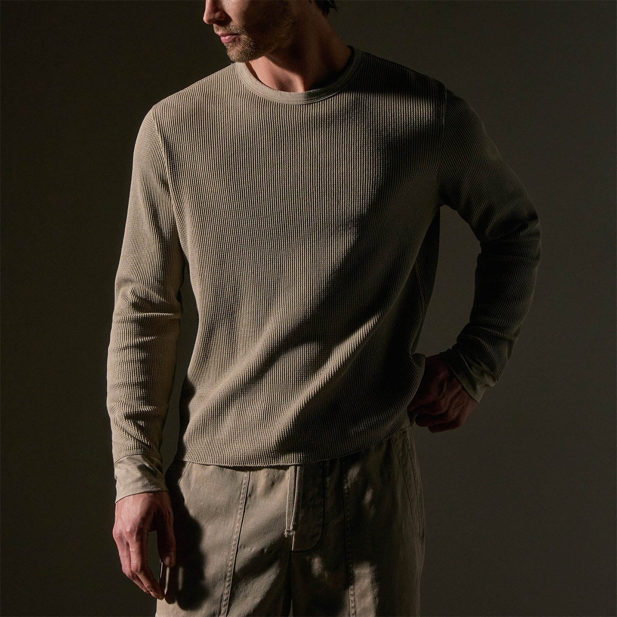 Mrcrzd Lts Mirco Thrml Long Sleeve Crew in Overcast | James Perse Los Angeles