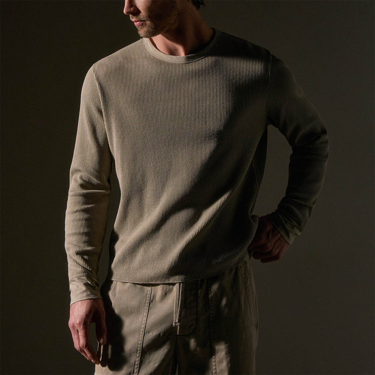 Mrcrzd Lts Mirco Thrml Long Sleeve Crew in Overcast | James Perse Los Angeles