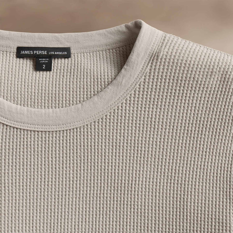 Cotton Linen Waffle Crew in Salt | James Perse Los Angeles