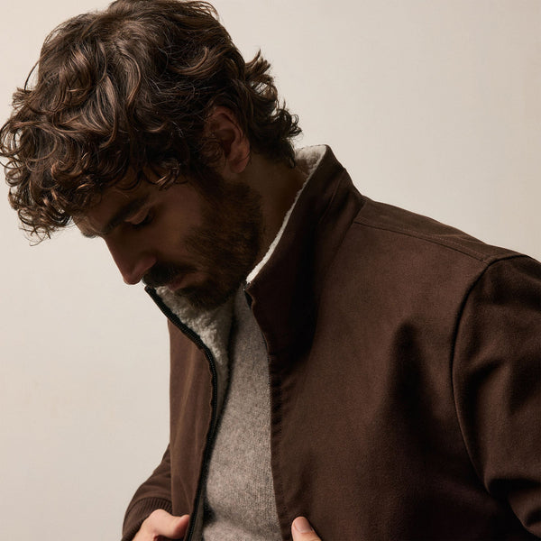 Cotton Moleskin Flight Jacket in Porcupine | James Perse Los Angeles