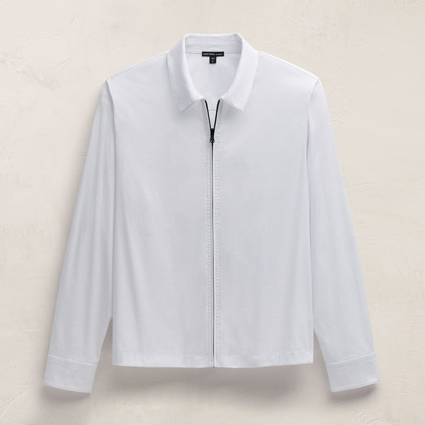 Zip Up Shirt in White | James Perse Los Angeles
