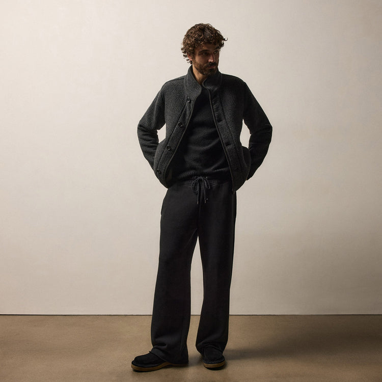 Double Faced Wool Jacket in Coal/Black | James Perse Los Angeles