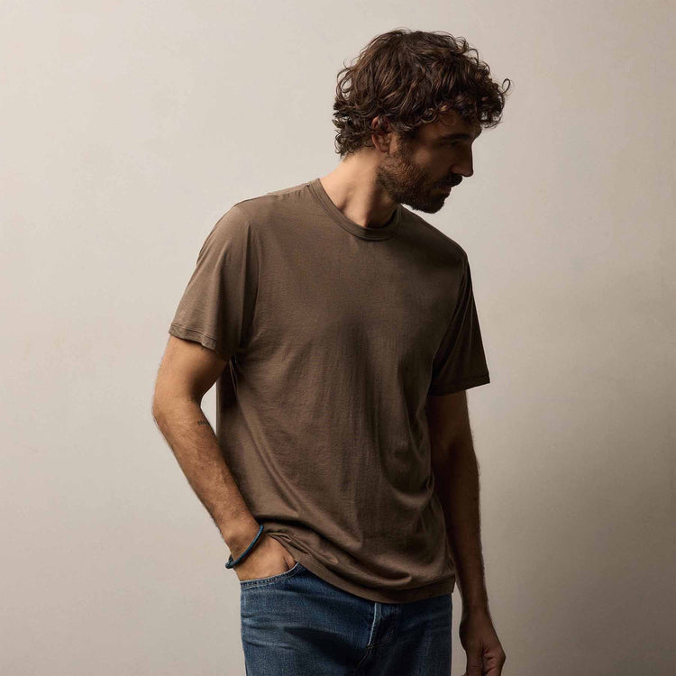 Luxe Lotus Jersey Tee in Caribou | James Perse Los Angeles