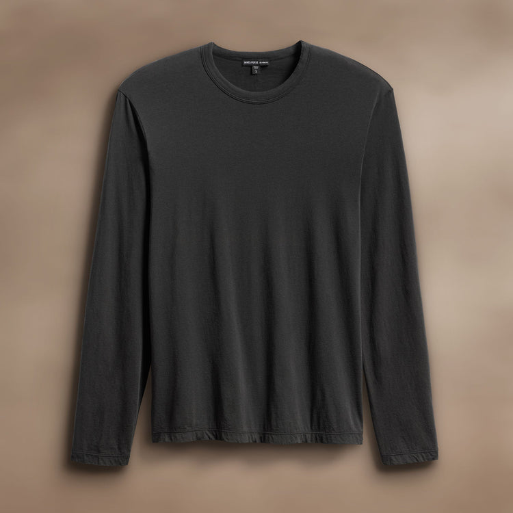 Luxe Lotus Jersey Crew in Carbon | James Perse Los Angeles