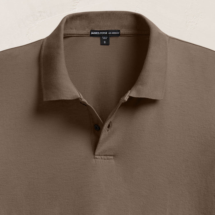 Luxe Lotus Jersey Polo in Caribou | James Perse Los Angeles