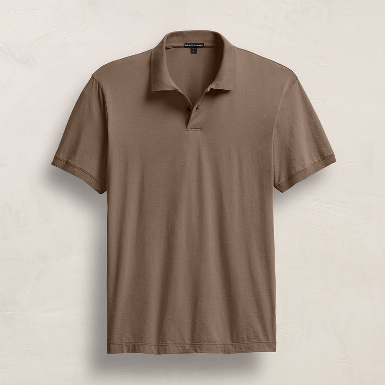 Luxe Lotus Jersey Polo in Caribou | James Perse Los Angeles