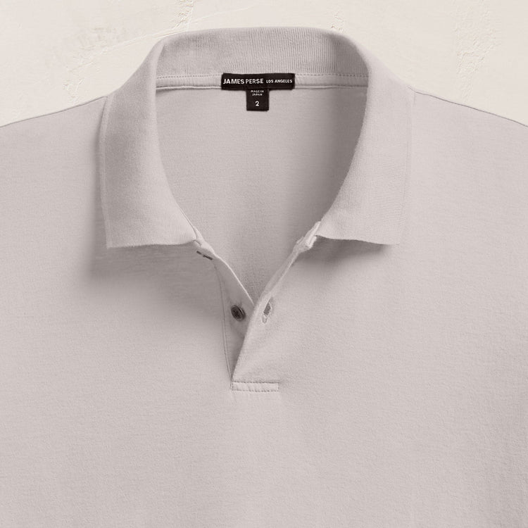 Luxe Lotus Jersey Polo in Silver | James Perse Los Angeles