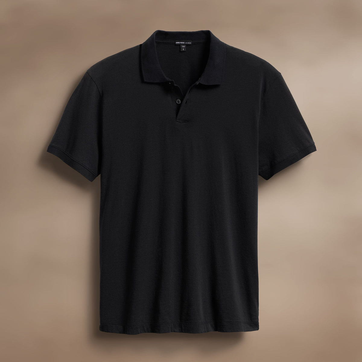 Luxe Lotus Jersey Polo in Black | James Perse Los Angeles
