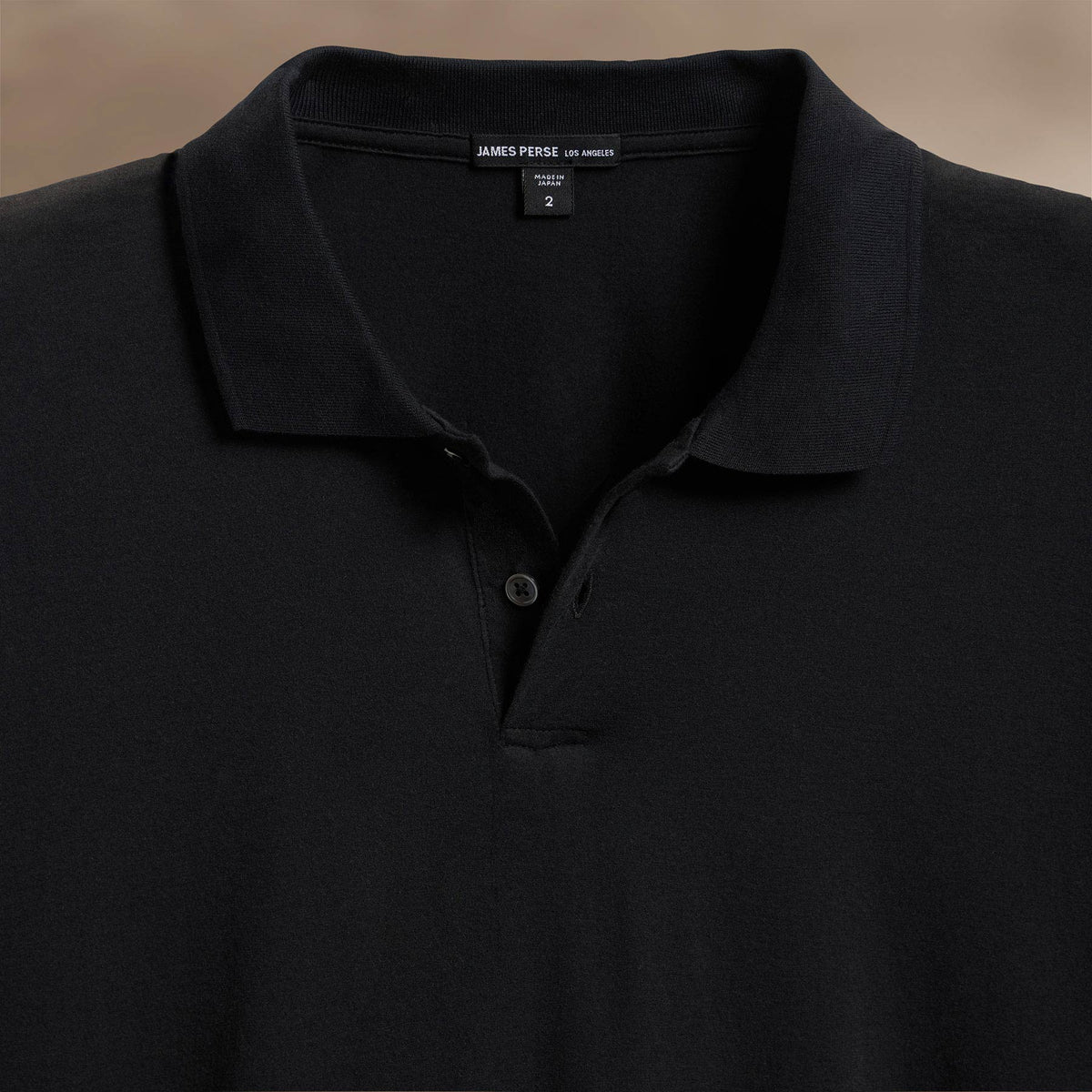 Luxe Lotus Jersey Polo in Black | James Perse Los Angeles