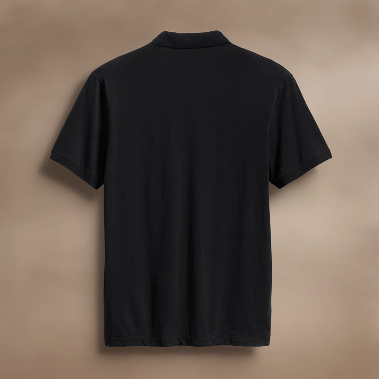 Luxe Lotus Jersey Polo in Black | James Perse Los Angeles