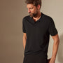 Luxe Lotus Jersey Polo in Black | James Perse Los Angeles
