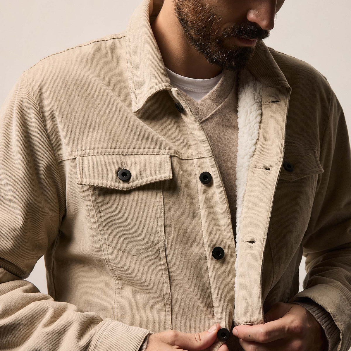 Corduroy Jacket in Stone | James Perse Los Angeles