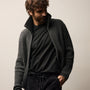 Zip Front Sweater in Anthracite/Black | James Perse Los Angeles