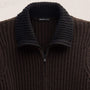 Zip Front Sweater in Kona/Black | James Perse Los Angeles