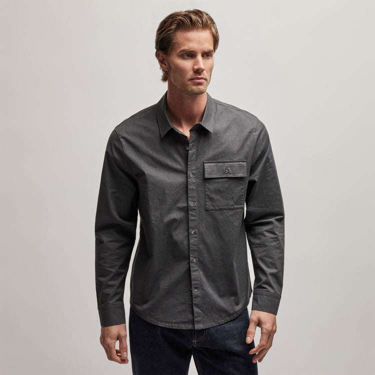 Garment Washed Shirt in Anthracite | James Perse Los Angeles