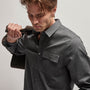 Garment Washed Shirt in Anthracite | James Perse Los Angeles