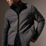 Wool Jersey Zip Front Funnel Neck in Mid Grey/Black | James Perse Los Angeles