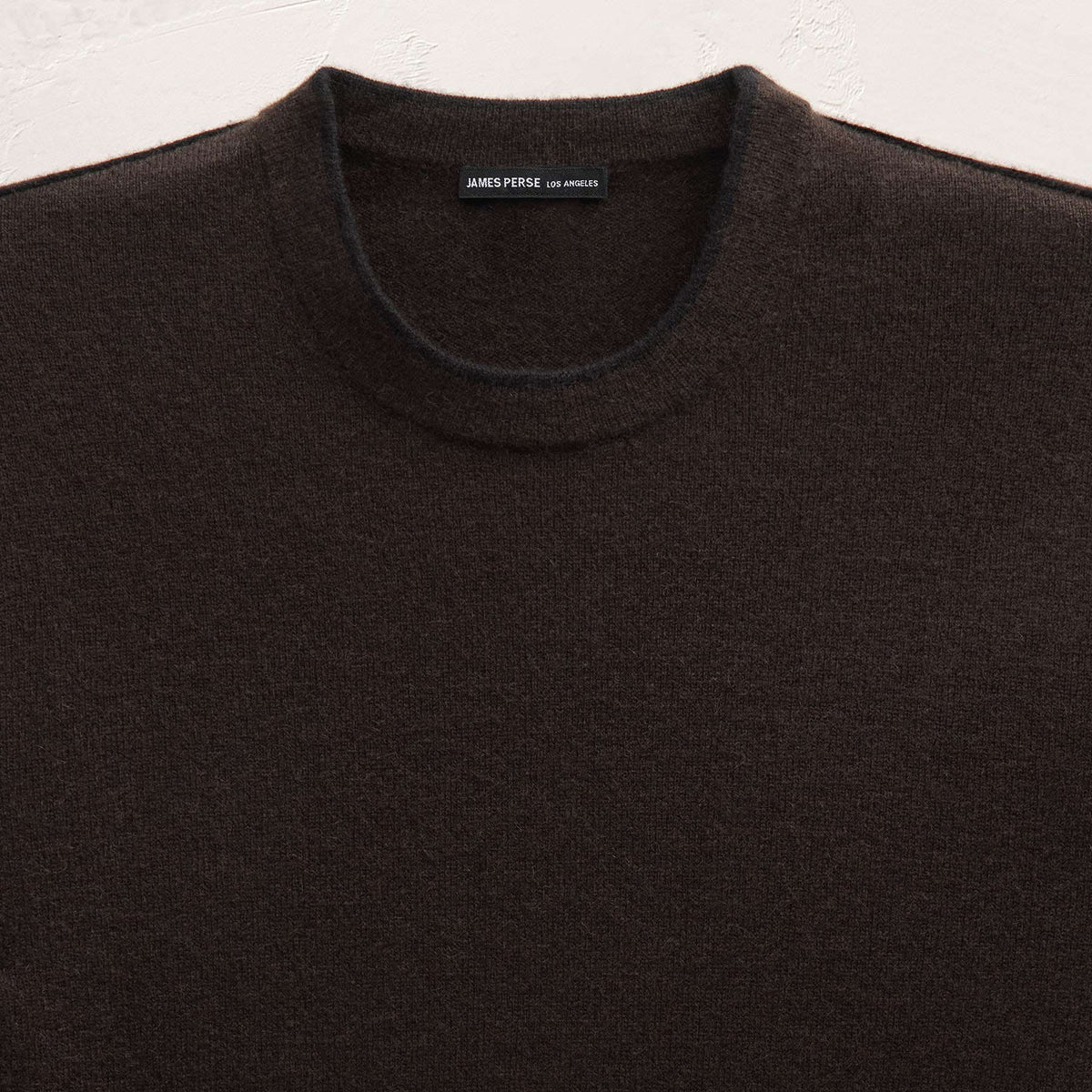 Italian Spun Cashmere Crewneck in Kona/Black | James Perse Los Angeles