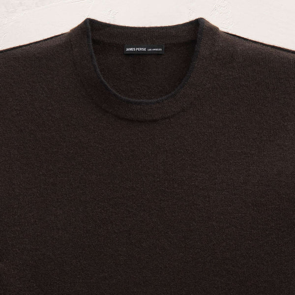Italian Spun Cashmere Crewneck in Kona/Black | James Perse Los Angeles