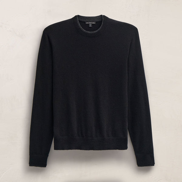 Italian Spun Cashmere Crew in Black/Anthracite | James Perse Los Angeles