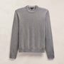 Contrast Trim Cashmere Crew in Heather Grey/Pearl Heather Gry | James Perse Los Angeles