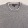 Contrast Trim Cashmere Crew in Heather Grey/Pearl Heather Gry | James Perse Los Angeles