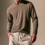 Italian Spun Cashmere Vee in Warm Brown/Mid Brown | James Perse Los Angeles
