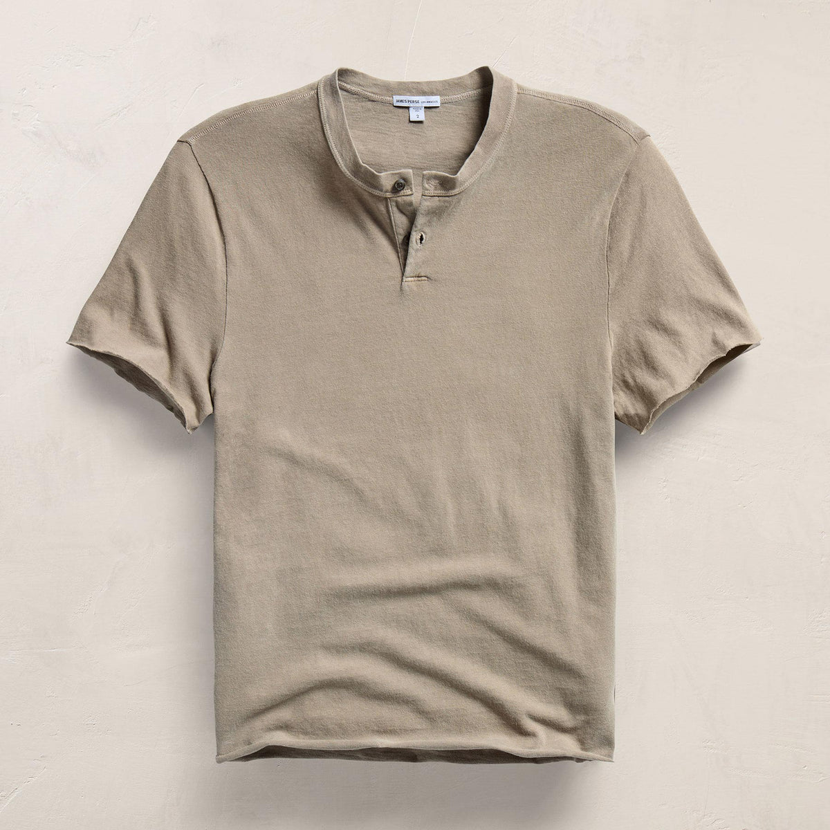 Slub Jersey Short Sleeve Henley in Overcast Pigment | James Perse Los Angeles