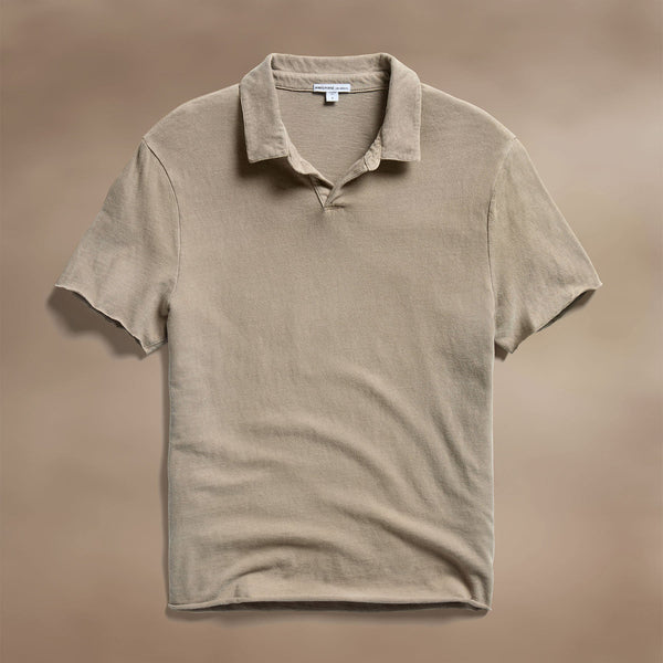 Slub Jersey Open Polo in Overcast Pigment | James Perse Los Angeles