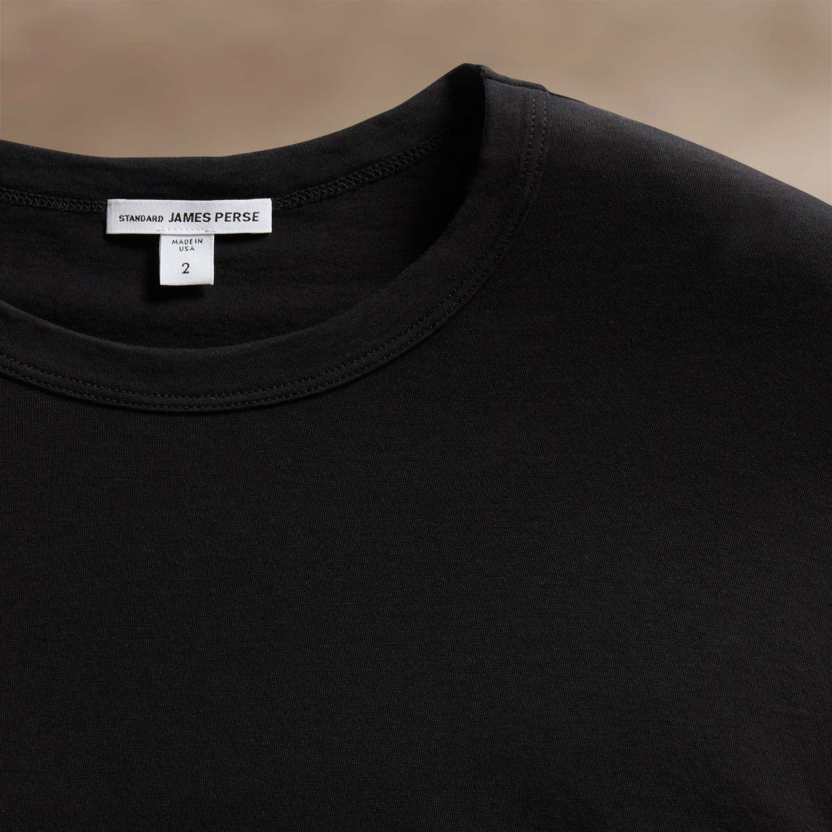 Shirttail Hem Crew in Black | James Perse Los Angeles
