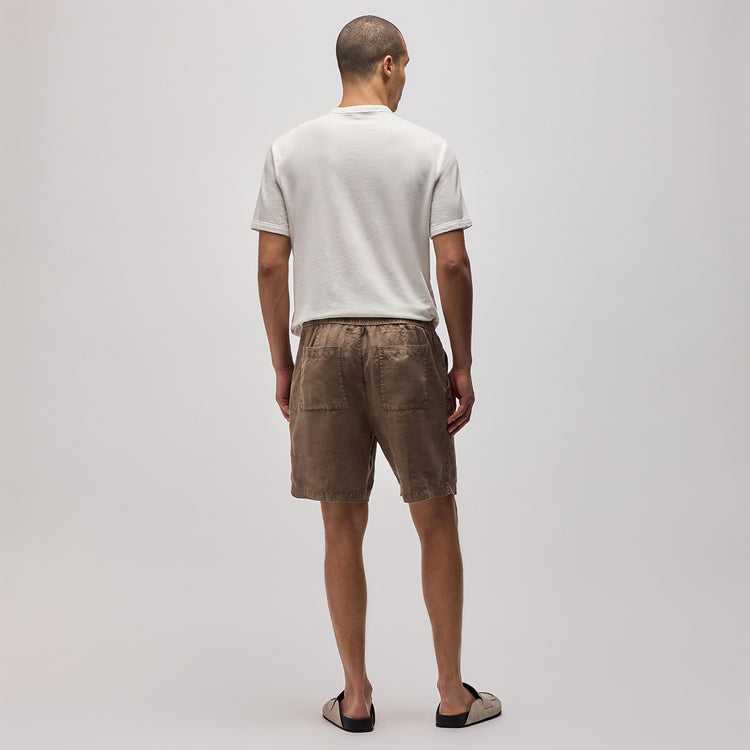Relaxed Fit Linen Short in Cargo Pigment | James Perse Los Angeles