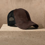 Men's Suede 6/Panel Trucker Hat in Cafe | James Perse Los Angeles