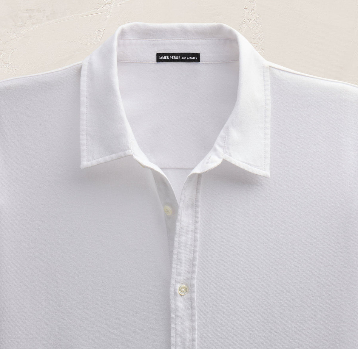 Refined Cotton Flannel Shirting in White | James Perse Los Angeles
